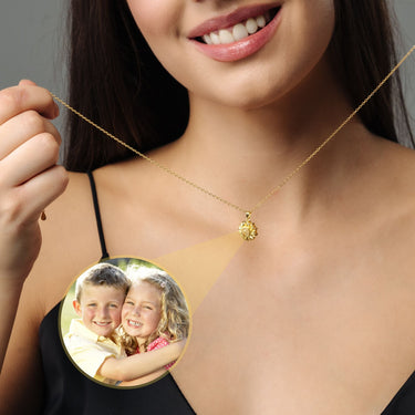 Sunflower Photo Necklace - Personalised Necklace - Customised Necklace Necklace Brother & Sisters
